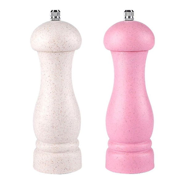 Laadukas tamminen suola- ja pippurimylly, säädettävä karkeus ja uudelleentäytettävä Off-white * pink (color box)