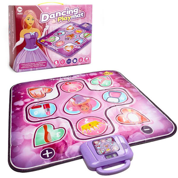 Dansematte leker for jenter 3-12 år, bursdagsgaver, musikalsk dansematte for barn, danseplate med LED-lys  xi Purple