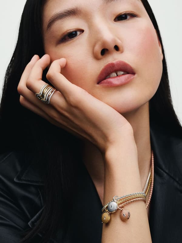 Pandora - Glitrende Bølge Ring - 14k rosegullforgylling Circumference: 56mm