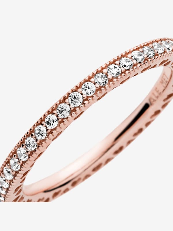 Pandora - Sparkle & Hearts Ring - 14k rosaguld plating Circumference: 50mm