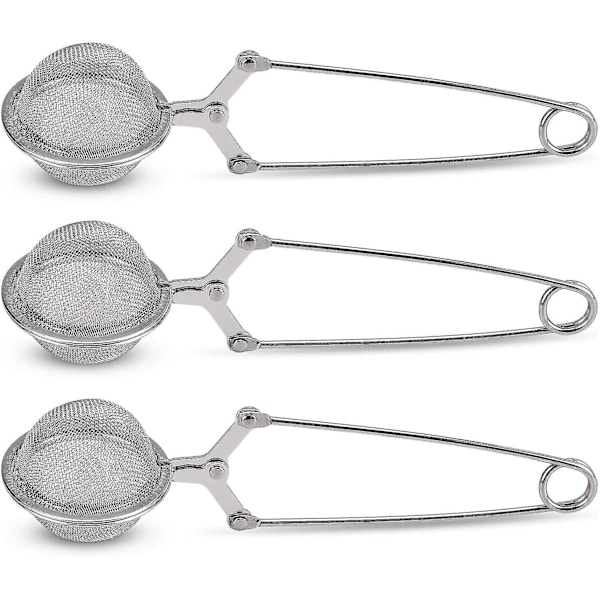 3 stk rustfritt stål teball sil, multifunksjonell te sil
