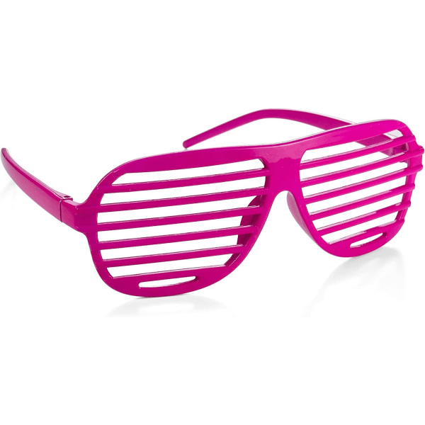3 X neonvaaleanpunaiset suljinvarjostimet Hauskoja uutuus Muovijuhla Retro Fancy Mekko Puku Rekvisiitta Rave Club Eyewear Disco Aikuisten 80-luvun aurinkolasit