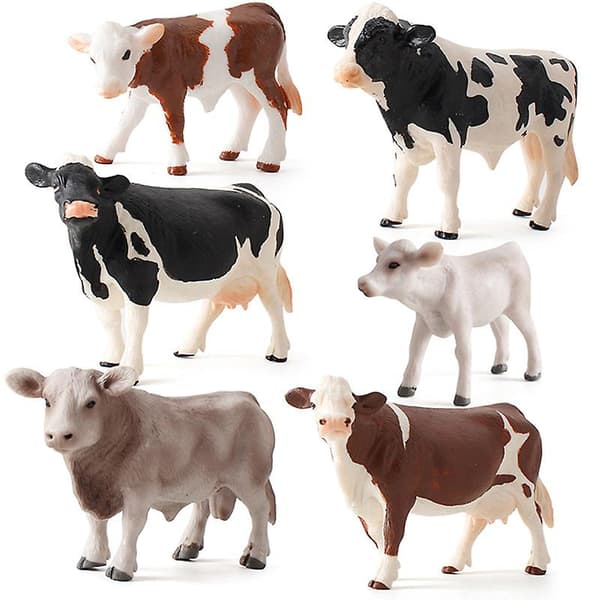 Zoo Farm Fun Legetøj Model Ko Simuleret Dyr Plast Modeller Læringslegetøj Holstein 1pc