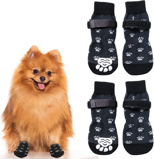 Antiskli Hundesokker Med Justerbare Stropper