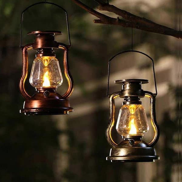 Retro parafinlampe LED hestelampe utendørs bærbar oppladbar campinglykt