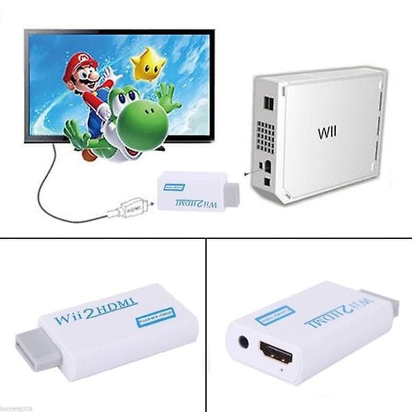 Nintendo Wii til HDMI-adapter - Full HD 1080p hvit