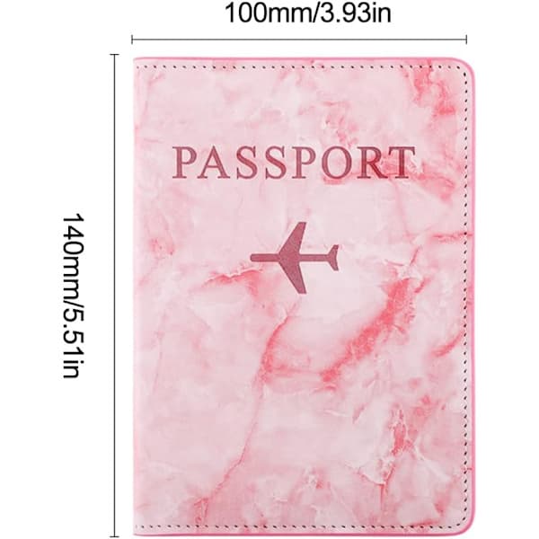 Passetui, passdeksel, passetui med RFID-beskyttelse, passholder for kvinner og menn (rosa)