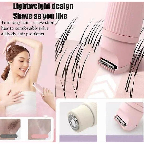 Thehappywind Razor, The Happy Wind -parranajokone naisille, 2-in-1 sähköparranajokone Upgrade Gradual Pink