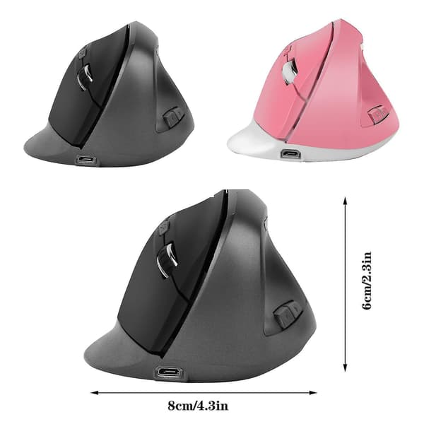 2.4 GHz Vertikal Ergonomisk Trådløs Optisk Mus 2000 DPI Til PC Bærbar Computer
