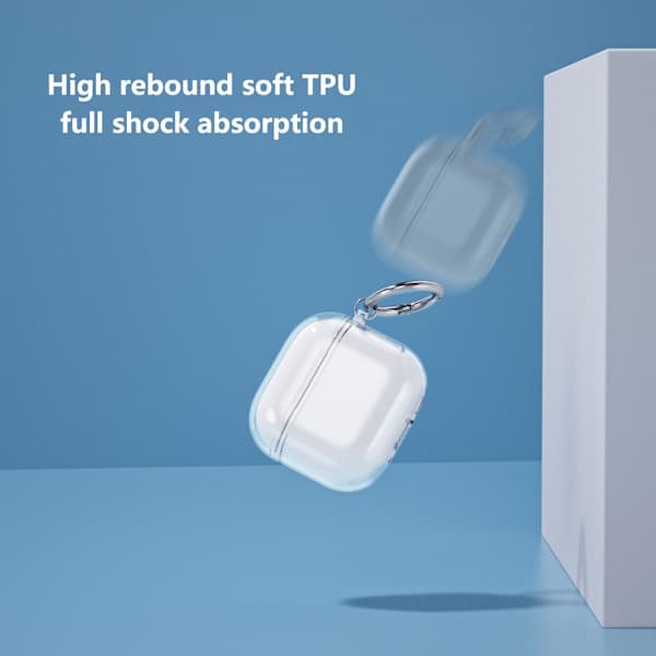 Silikonskal för Airpods4 Hög Transparens Skyddsskal Blå Blue