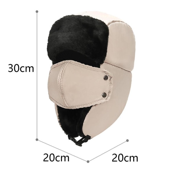 Neutral Shearling Fåreskind Læder Pilot Vinter Pels Hat