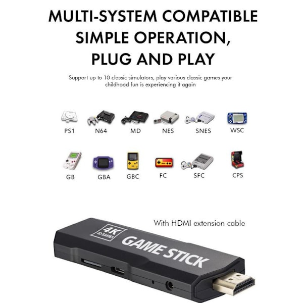 X2 GD10 3D-spilkonsol 4K HD Retro-videospilkonsol Trådløs controller 128G Wireless 41,000 Games