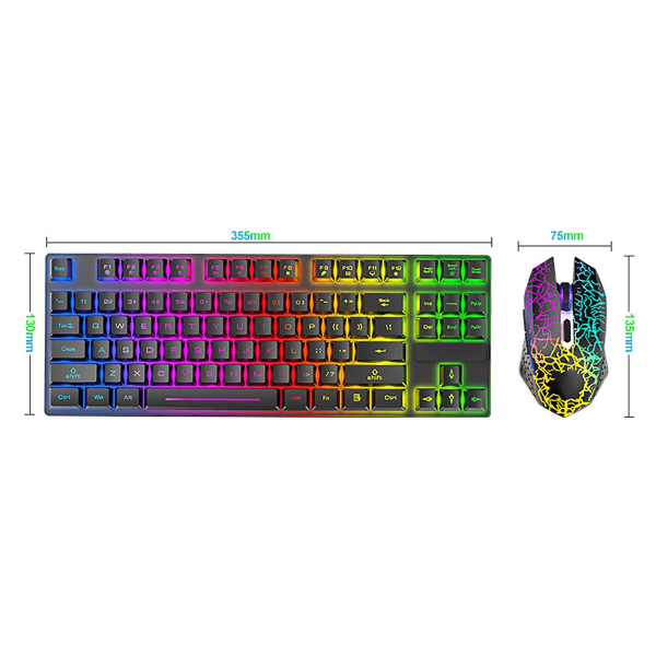 1 Set T87 Trådlöst tangentbord Snabbt svar Lång standbytid Vattentätt Laptop Gaming Desk Mus Kompatibel Notebook La Blue