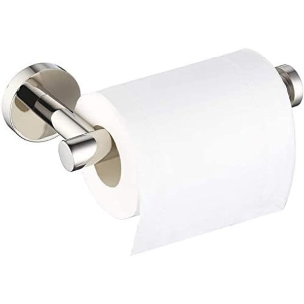 Toiletpapirholder til vægmontering, toiletrulleholder i rustfrit stål, moderne, L4G-9904 (poleret, krom)