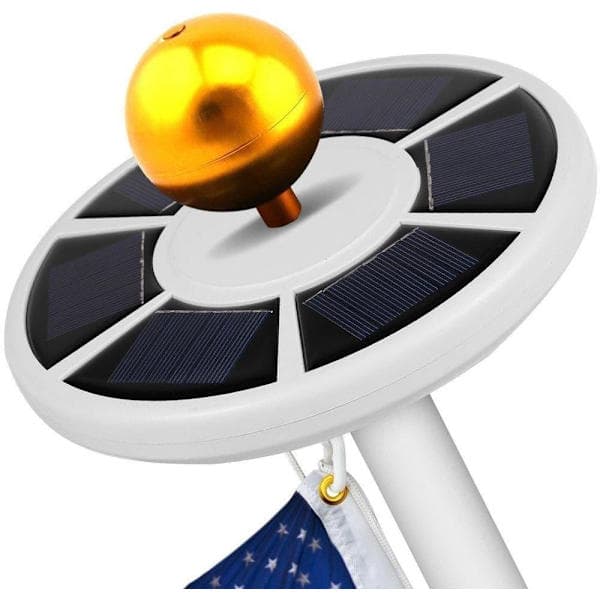 Solar flaggstangslys, 26 LED, solcelledrevet, vanntett