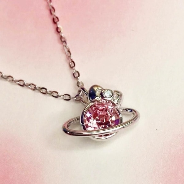 Sanrio Hello Kitty Halskæde Kawaii Pink Planet Koreansk Version af - Perfekt