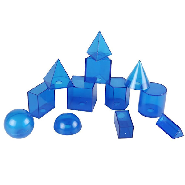 12 st/set Transparent 3D geometriska fasta modeller avtagbara undervisningshjälpmedel leksak Kaesi
