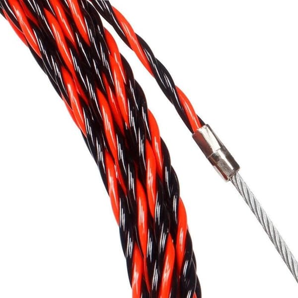 50M Elektriker Dragfiskband, 5mm Diameter, Infällbart Installationskabeldragfiskband för Kabeldragning och Förlängningar