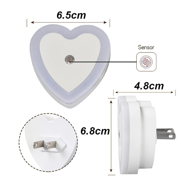 Hjerteformet smart lysstyret induktionsnattelys til hjemmet style4