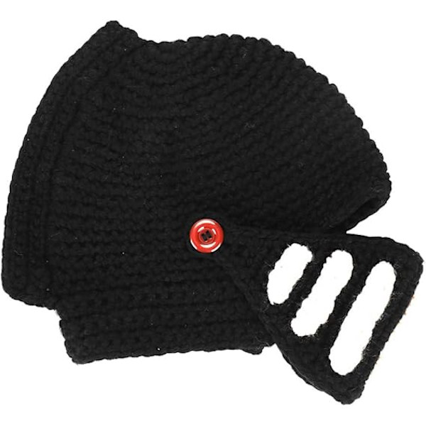 Hatt Visor Virkad Stickad Mössa Hatt Mask Set Handgjord Vinter Stickad Mössa Hatt Vinter Romersk Riddare Stickad Hatt Öronlapp Skidmössa Vinter Stickad Hatt Gladiator