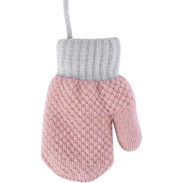 Söta stickade vantar för småbarn med snöre, varma vantar för flickor, hängande halsband, vantar med full finger, tjocka varma kashmirfoder, vantar för vintern
