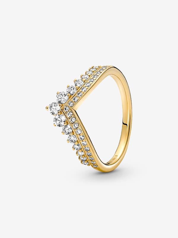 Pandora - P Timeless Wish Tiara Ring - 14k gullbelegg Circumference: 52mm