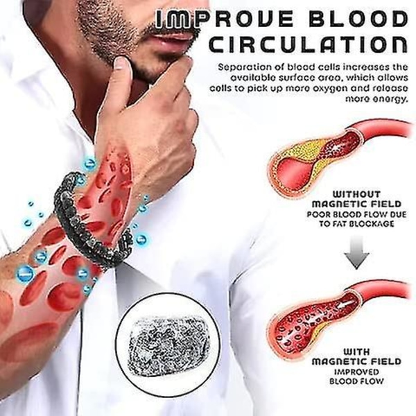 Humanic+pro Maxhematie pärlarmband, humanic Maxhematie pärlarmband, titaniumjonterapiarmband, Humanic+ armband termogen terapi för kvinnor Diameter 21cm Black Red