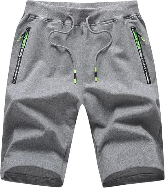 Herrshorts Sommar Casual Joggers Stretchshorts Elastisk midja med dragkedjefickor