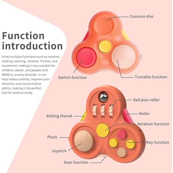 Fidget-legetøj til voksne, 1 stk. Fidget Pad påskekurvfyld til drenge og piger, sensorisk legetøj stresslindrende terningklikker-controller, ADHD autisme Fidget Spi