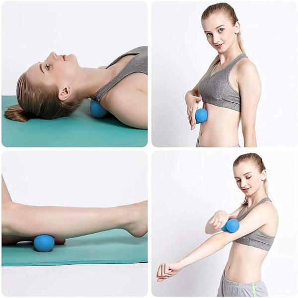 Massage Hockey Ball til Myofascial Afslapning, Fødder, Ryg, Trigger Point Terapi Bold, Muskelknuder, Yoga Blue