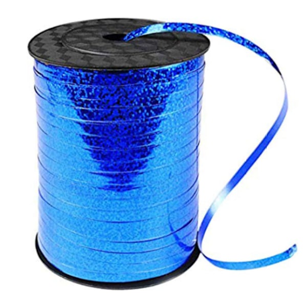 250 meter krøllet bånd, skinnende metallisk rull for gaveinnpakningsbånd for festkunstdekoratør blomsterdekorasjon Blue