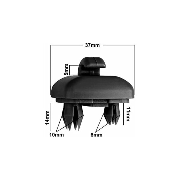 2 stk. - til Audi A4 A5 S5Q3 Q5 Bil Solskærm Klips Beslag Klips Beslag 8U0857562A (Sort)