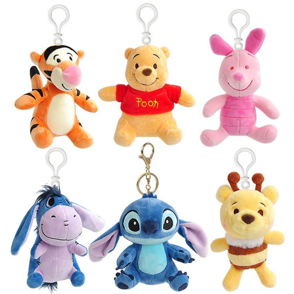 Winnie The Pooh Plys Nøglering Legetøj Sød Stitch Nøglering Taske Vedhæng 13cm Eeyore