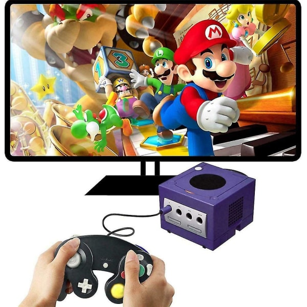 Ny kablet controller-gamepad til Nintendo Gamecube-konsol og Wii U-konsol purple