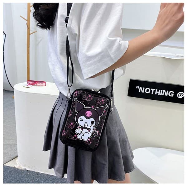 Sanrio Kuromi Messengerbag for Kvinner - Anime Hardshell Bag 7