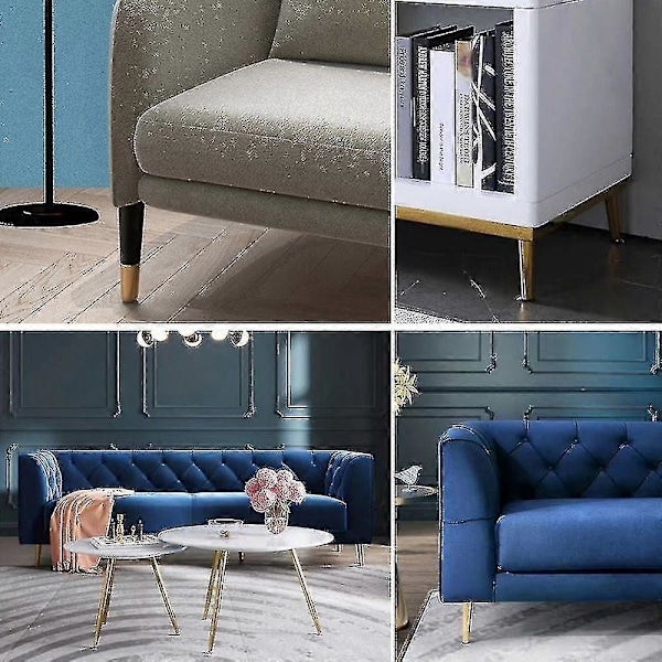 Sæt med 4 Møbelben, Tilt Sofa Ben, Bordben Skab Ben Sengeskab Metal Ben, Til Kaffeborde, Skabe Og Sofaer, Belastningsevne 300kg gold 25cm