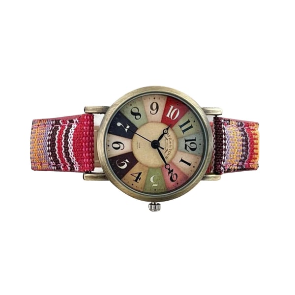 Multicolor Rainbow Pattern Watch Multicolor Urskive Red