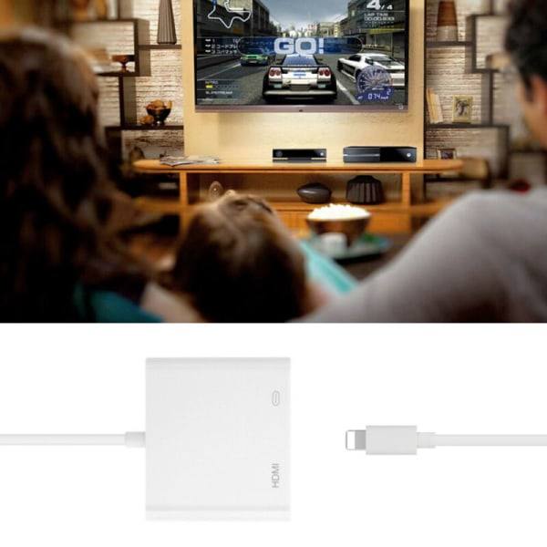 Lightning Hdmi-kaapeli Iphone-keskitinsovitin 1080p Digitaalinen Av-sovitin