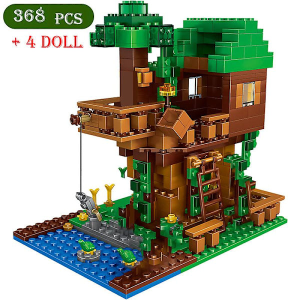 1500 st Myworld klossar set gruva gård bergsgrotta vattenfall by djungelträdhus figurer modellbyggstenar leksaker presenter - Klossar - 93027