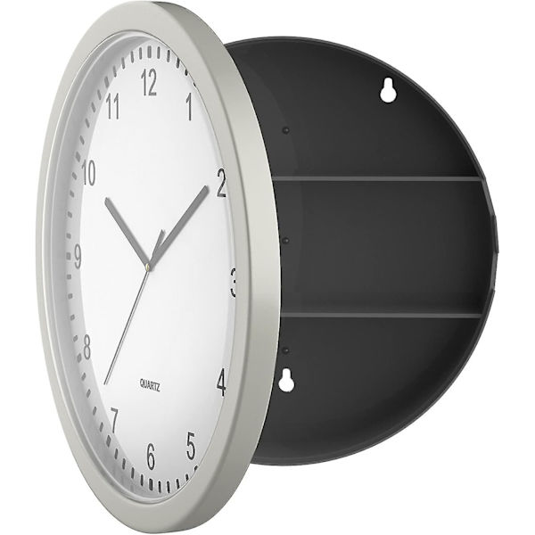 Väggklocka med dolt kassaskåp, 10\" (hy)