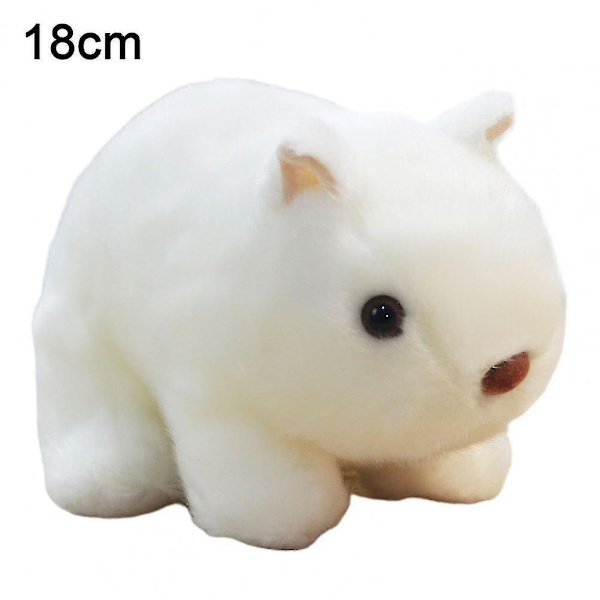 Puuvillainen käytännöllinen pehmo täytetty vombatti lelu valokuva rekvisiitta täytetty vombatti lelu ihana ulkonäkö olohuoneeseen 18cm White