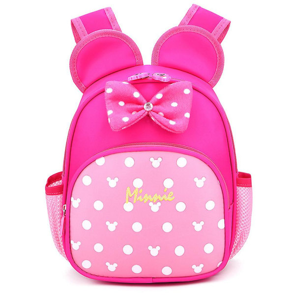 Disney Minnie Mouse 3d Ryggsäck För Barn Toddler Pojkar Flickor Söt tecknad ryggsäck Rese Skolväska Dagis Bokväska Ryggsäck Presenter Rose Red