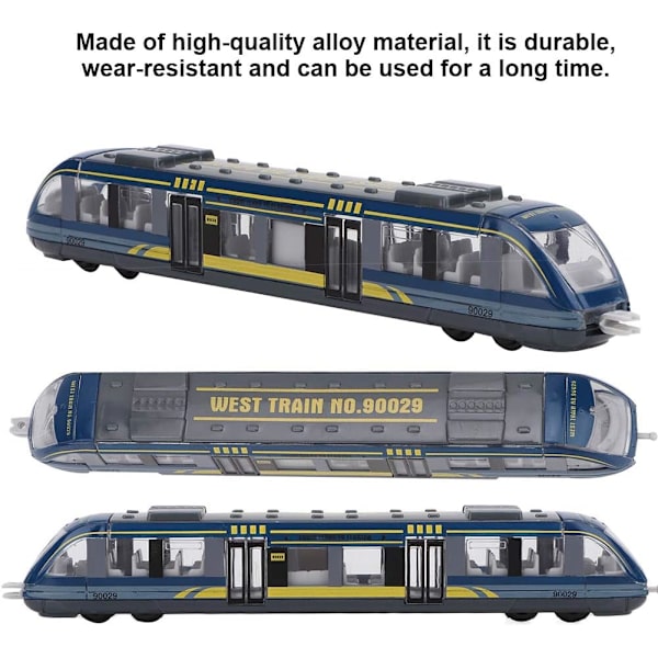 Mini Modelbil, Simuleret Legeringstogmodel Metal Diecast Modelbiler til Børn (Blå)