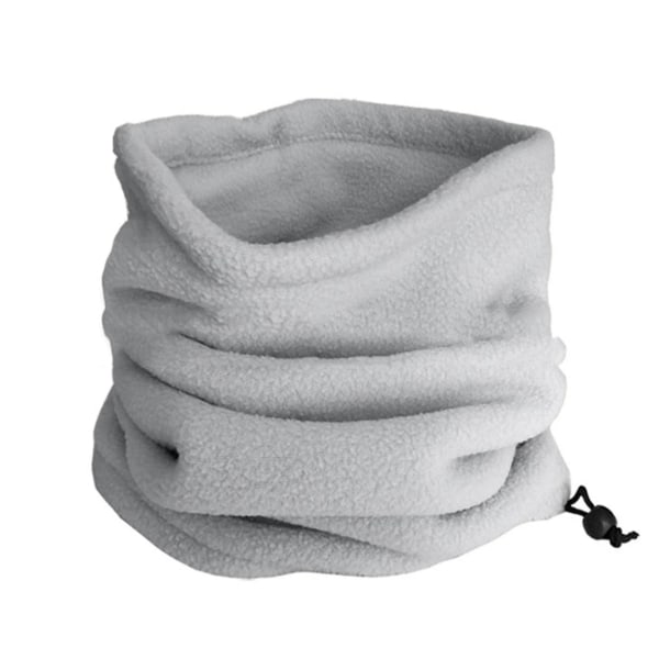 Unisex -talvi ulkona yksivärinen pehmeä paksu fleece-kaulanlämmitin säärystimen cover Light Gray