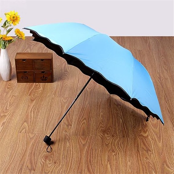 Sun Umbrella Ladies UV-sateenvarjo sateenvarjot naisille Taittuva päivänvarjo vedenpitävä UV-sateenvarjo auringonsuojaukseen Flower Magic Kevyt 8 luuta sateenvarjo