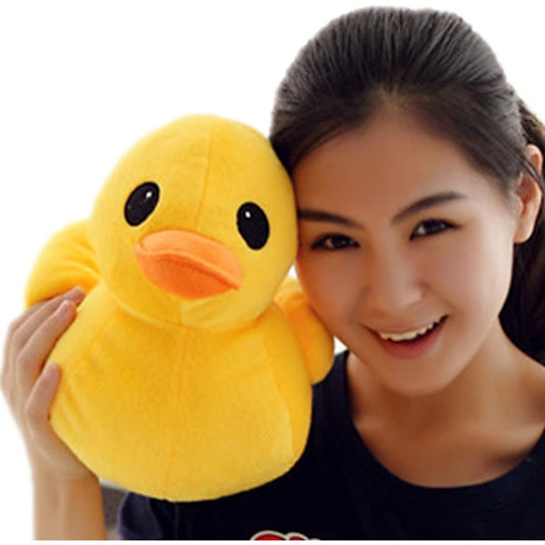 30CM/12 tum Plysch Gul Anka Teddy Mjuk Leksak Fylld Djur Soffa Dekoration för Barn Födelsedag