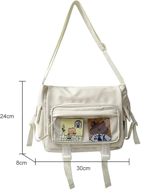 Fashion Harajuku Tutorial Tasker Solid Casual Crossbody Håndtasker Stor Kapacitet Messenger Håndtasker til Skolepige