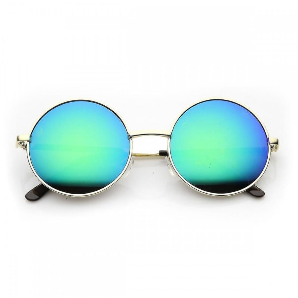 Runde store Lennon Style Flash Mirror Festival solbriller