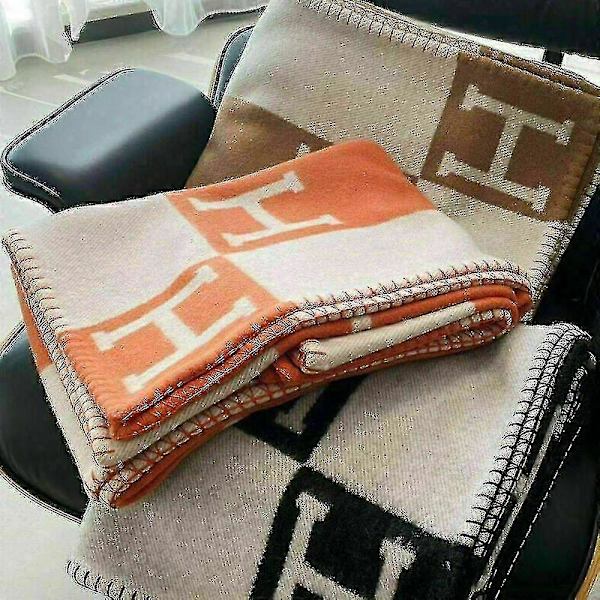 Ruudullinen villakashmir-torkkupeitto Grey