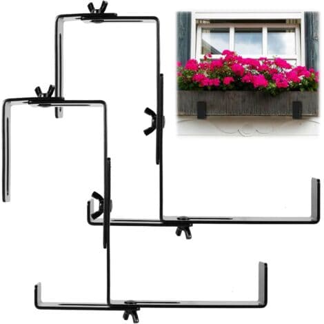 Justerbart planteringsstöd – 3 mm kolstål – Bredd 3 till 5,5 cm – För balkonger och vertikala trädgårdar